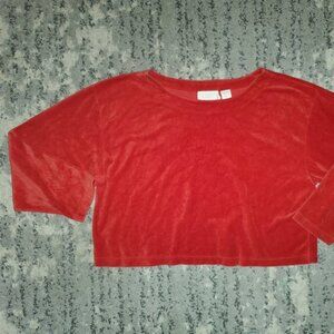 Victoria's Secret Velvet 3/4 Sleeve Blouse Top Size L